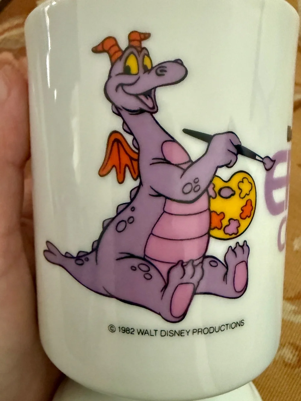 Vintage Walt Disney World EPCOT CENTER Figment Japan 1982 Pedestal Mug Cup 5